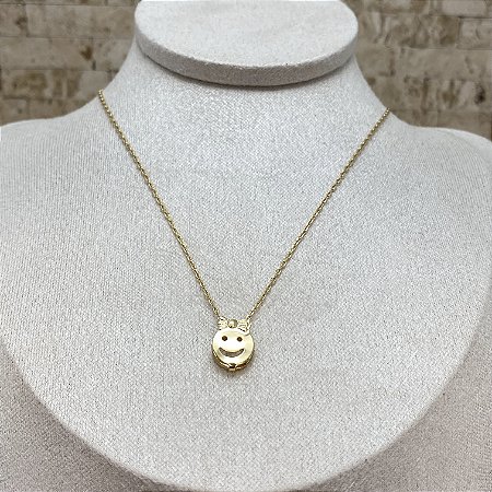 Colar Carinha de Menina Semijoia Ouro