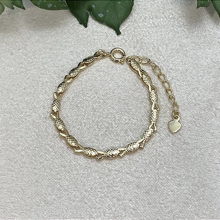 Pulseira Infantil Peixinho Semijoia Ouro