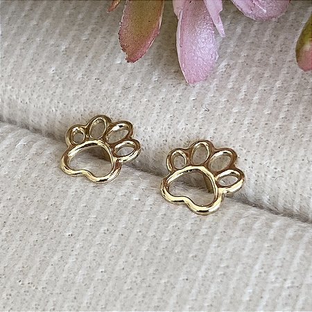 Brinco Patinha Pet Semijoia Ouro