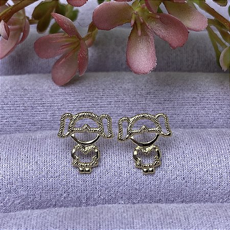 Brinco Menina Semijoia Ouro