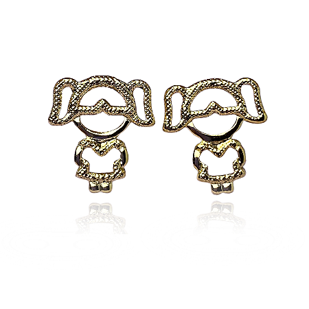 Brinco Menina Semijoia Ouro