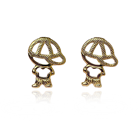 Brinco Menino Semijoia Ouro