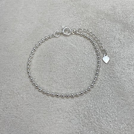 Pulseira Infantil Bolinhas Contínuas Semijoia Prata