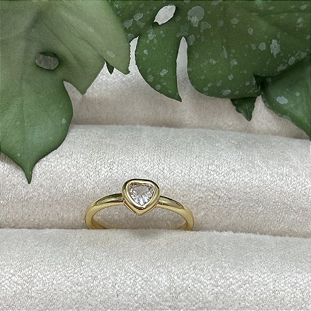 Anel falange Coração Semijoia Ouro