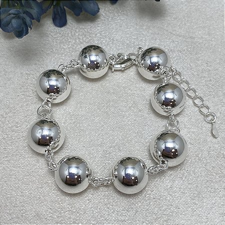 Pulseira de Bolas Semijoia Prata