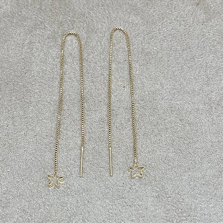 Brinco Fio Estrela Semijoia Ouro