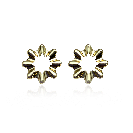 Brinco Girassol Semijoia Ouro