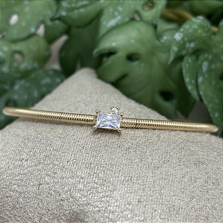 Bracelete Renata Cristal Semijoia Ouro