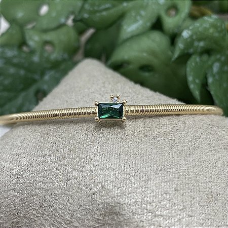 Bracelete Renata Esmeralda Semijoia Ouro
