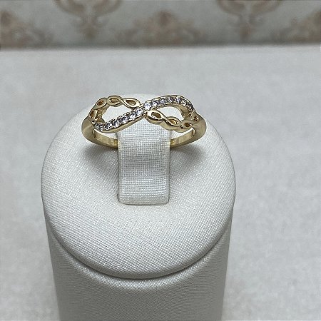 Anel Infinito Bordado Semijoia Ouro