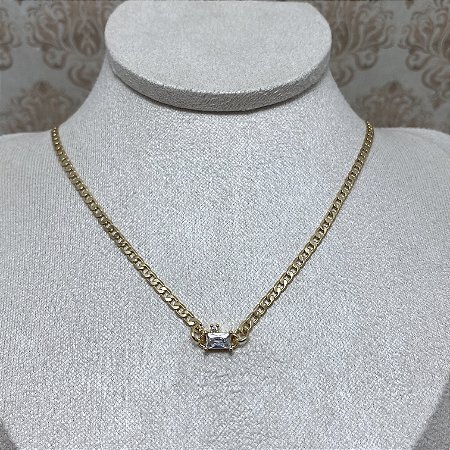 Colar Choker Renata Cristal Semijoia Ouro
