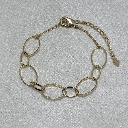 Pulseira Patrícia Intercalada Semijoia Ouro