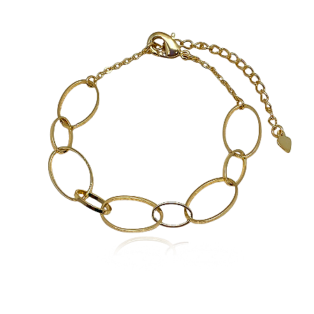 Pulseira Patrícia Intercalada Semijoia Ouro