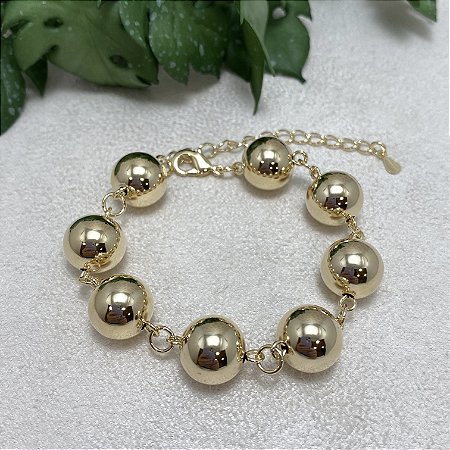 Pulseira de Bolas Semijoia Ouro
