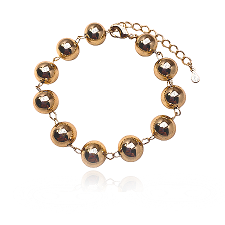 Pulseira de Bolas Semijoia Ouro