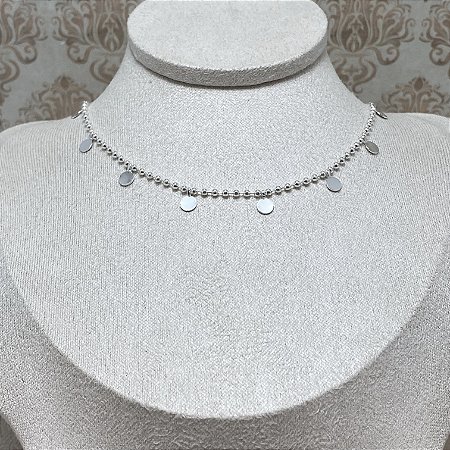 Colar Choker Confete Semijoia Prata