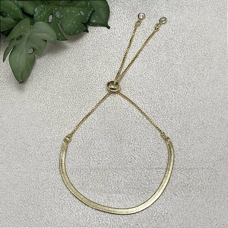 Pulseira Fita Ajustável Semijoia Ouro