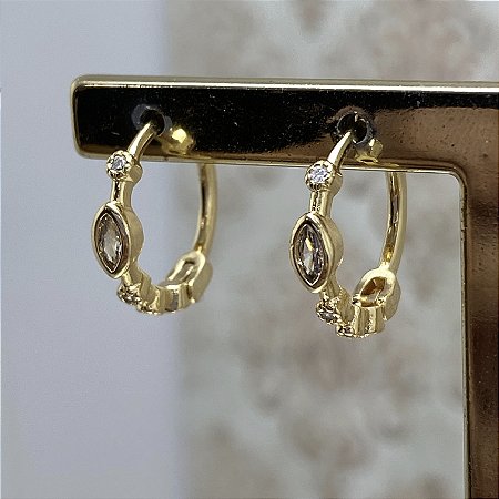 Brinco Argolinha Letícia M Semijoia Ouro