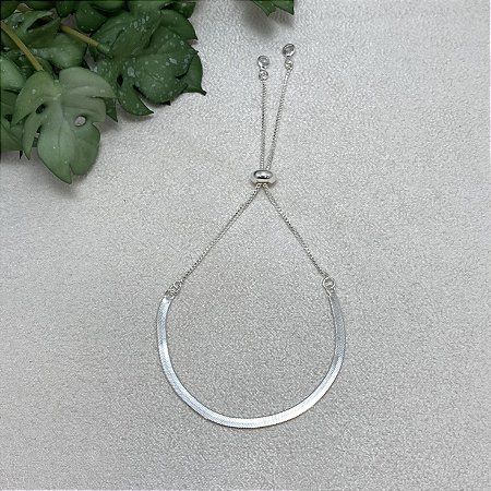 Pulseira Fita Ajustável Semijoia Prata