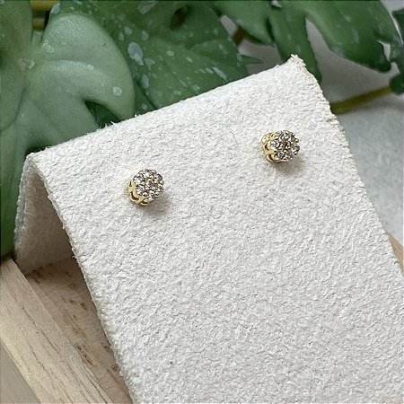 Brinco Pavezinho Cristal Semijoia Ouro