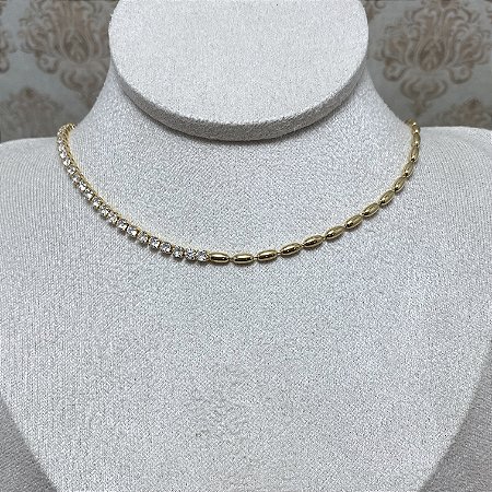Colar Choker Celeste Semijoia Ouro