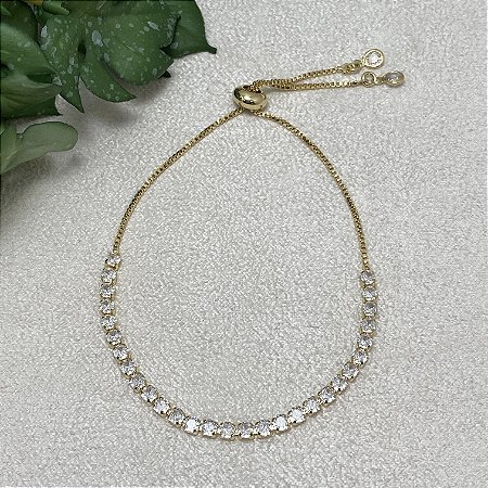Pulseira Riviera Ajustável Semijoia Ouro