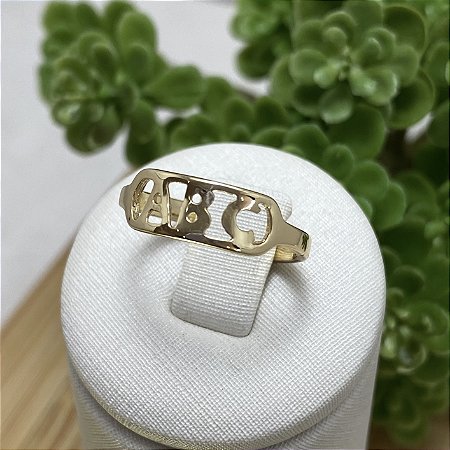 Anel ABC Semijoia Ouro