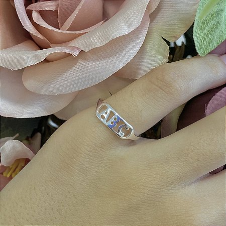 Anel ABC Semijoia Prata