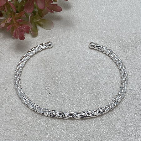 Bracelete Trançado Semijoia Prata