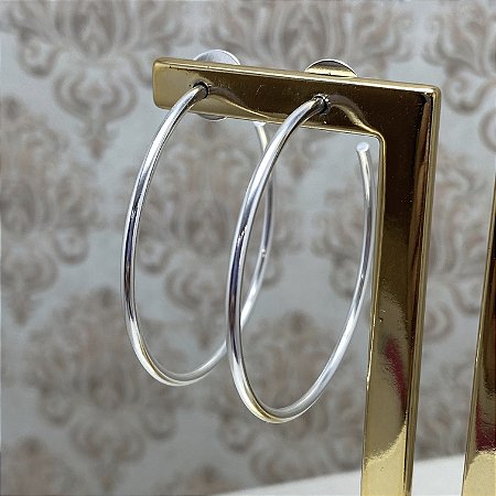 Brinco Argola Lisa Eva Semijoia Prata
