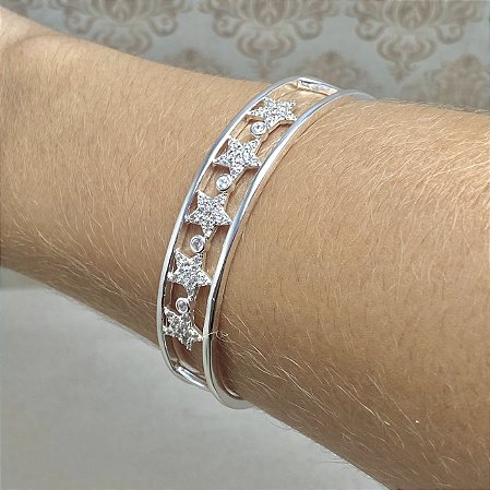 Bracelete Estrelas Semijoia Prata