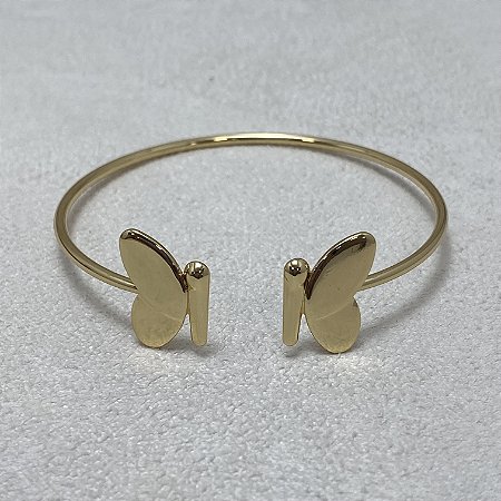 Bracelete Borboletas Lisas Semijoia Ouro