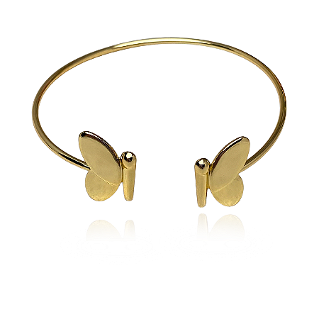 Bracelete Borboletas Lisas Semijoia Ouro