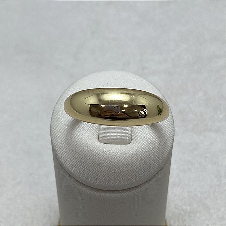 Anel Liso Abaulado Semijoia Ouro