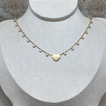 Colar Amore P 10 Pontos Semijoia Ouro