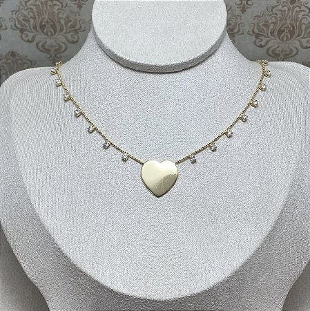 Colar Amore 10 Pontos Semijoia Ouro