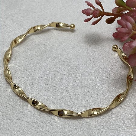 Bracelete Torcido Semijoia Ouro