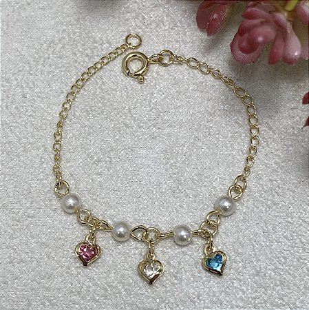 Pulseira Infantil Valentina Semijoia Ouro