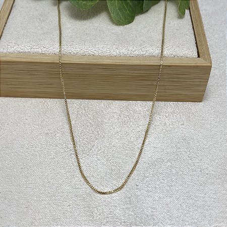 Corrente Veneziana N2 40+6cm Semijoia Ouro