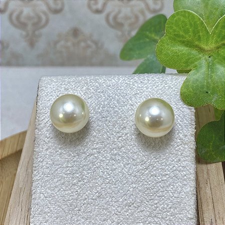 Brinco Pérola 10 Semijoia Ouro