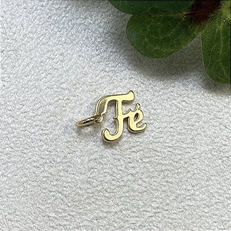 Pingente Fé Semijoia Ouro