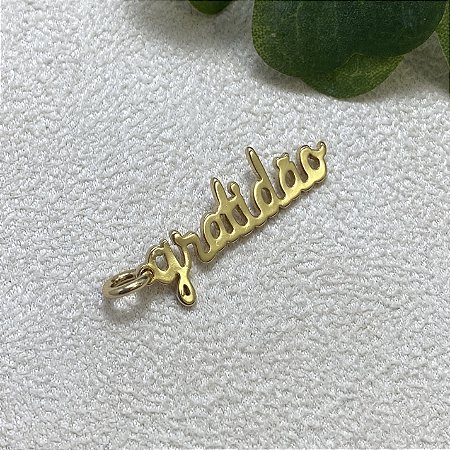 Pingente Gratidão Semijoia Ouro