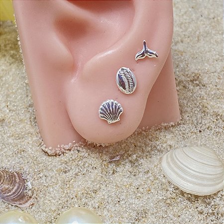 Trio Verão Ipanema Semijoia Prata