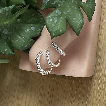 Trio de Argolinhas Bolinhas Semijoia Prata