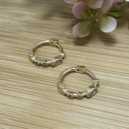 Brinco Argolinha Letícia M Semijoia Ouro