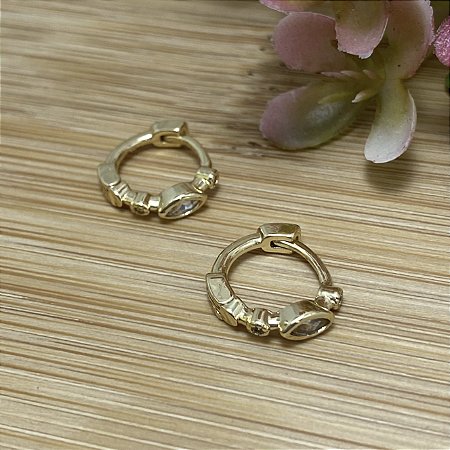 Brinco Argolinha Letícia P Semijoia Ouro