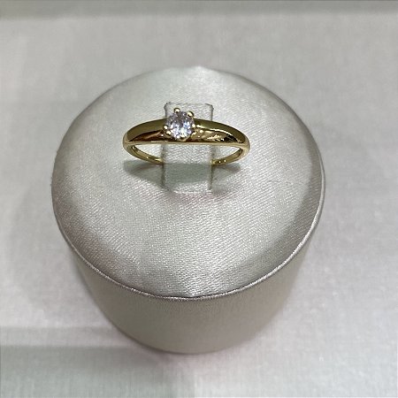 Anel Solitário Largo Semijoia Ouro