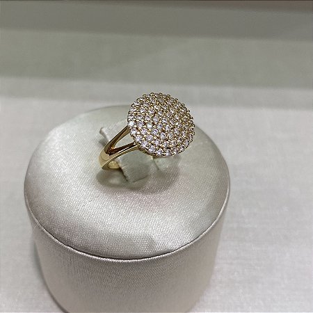 Anel Chuveiro Redondo Semijoia Ouro