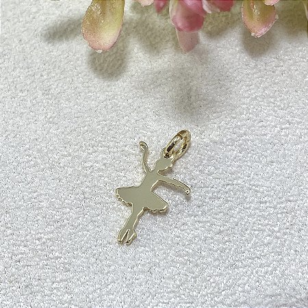 Pingente Bailarina Semijoia Ouro