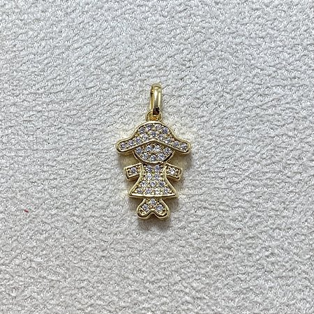 Pingente Menina Gabi Semijoia Ouro